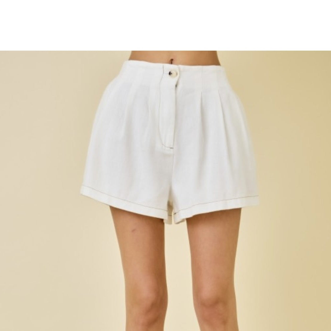 High Waisted White Short