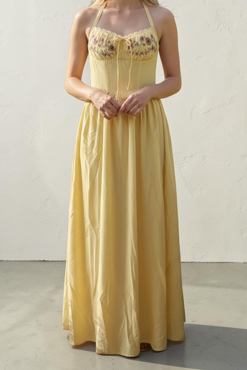 Halter Butter Yellow Dress