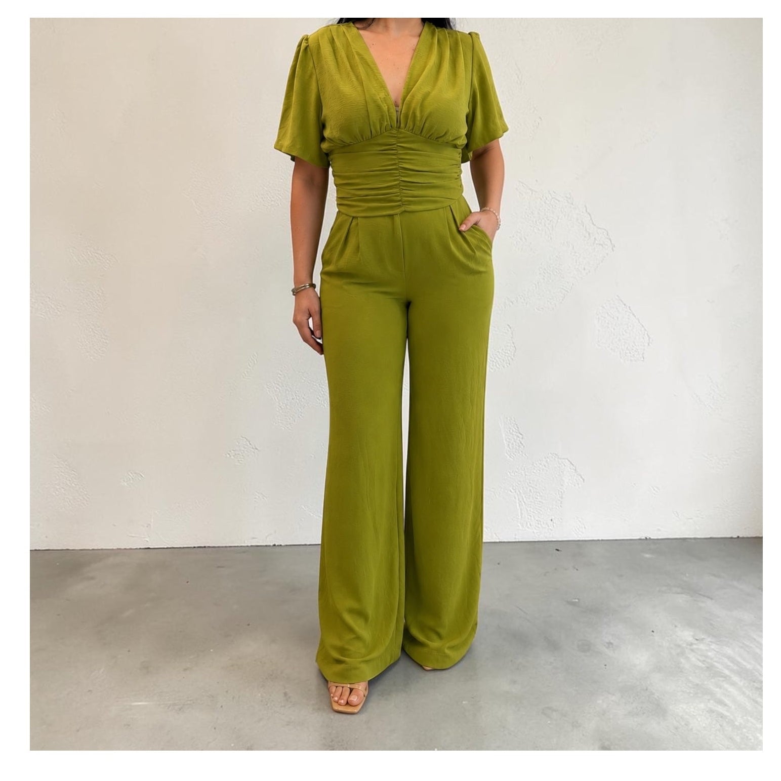 Chartreuse Top and Pant Set