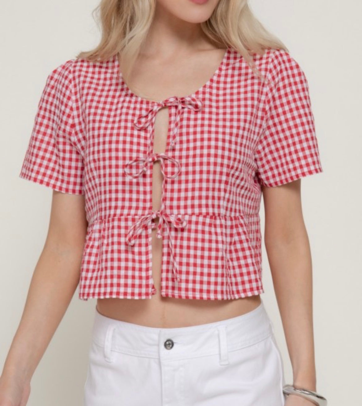 Red Gingham Top