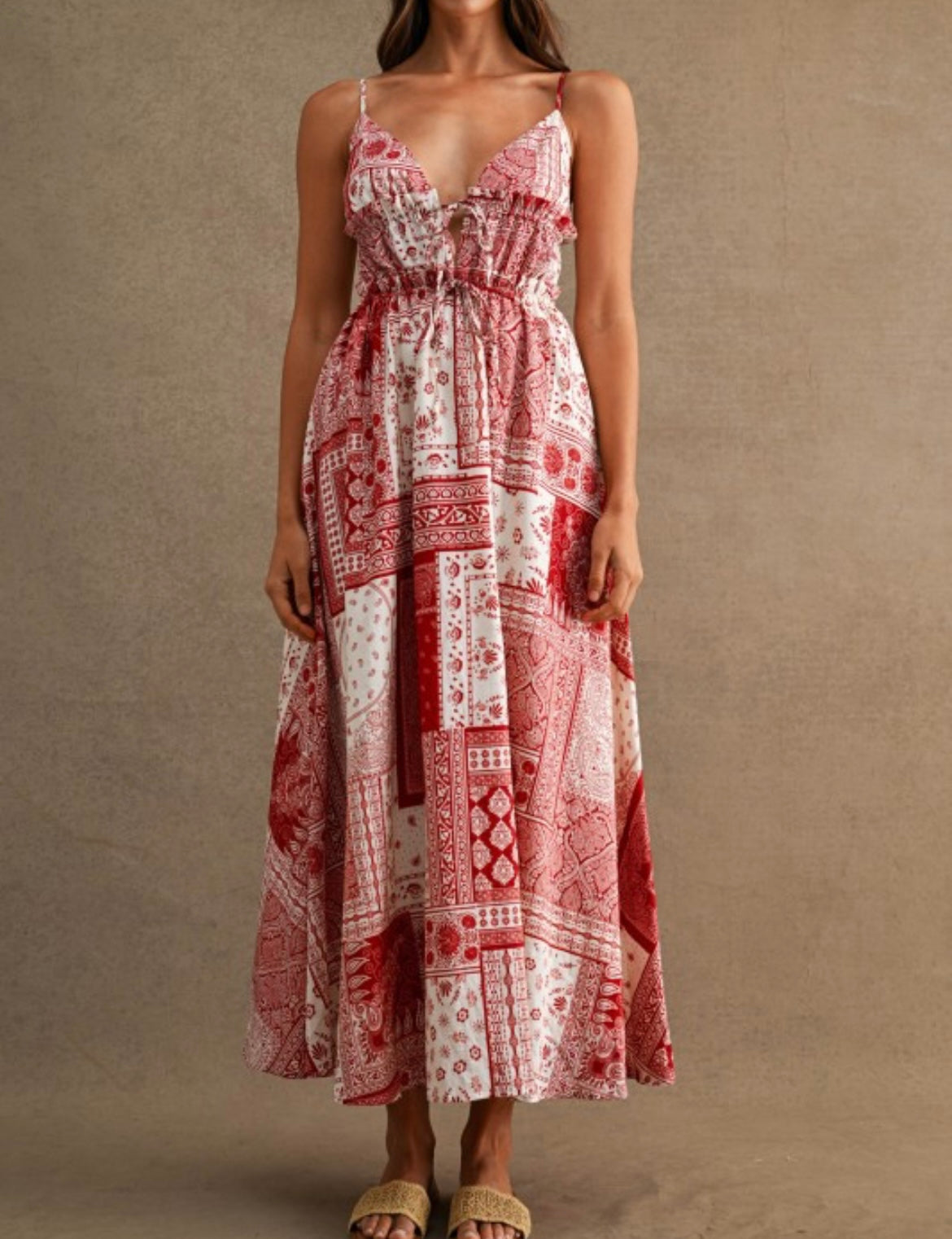 Red Patchwork Dress