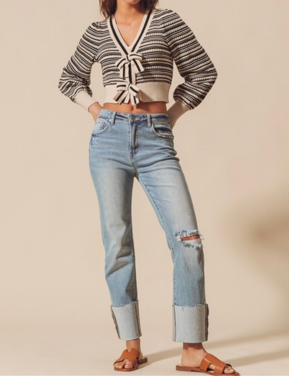Ribbon Cardigan Top