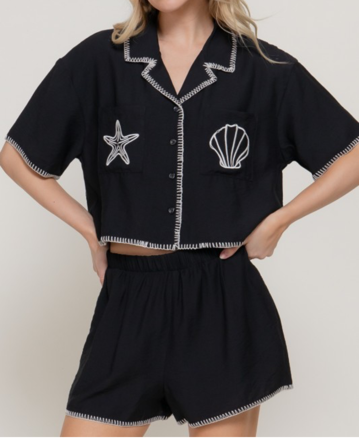 Black Top and Short Set