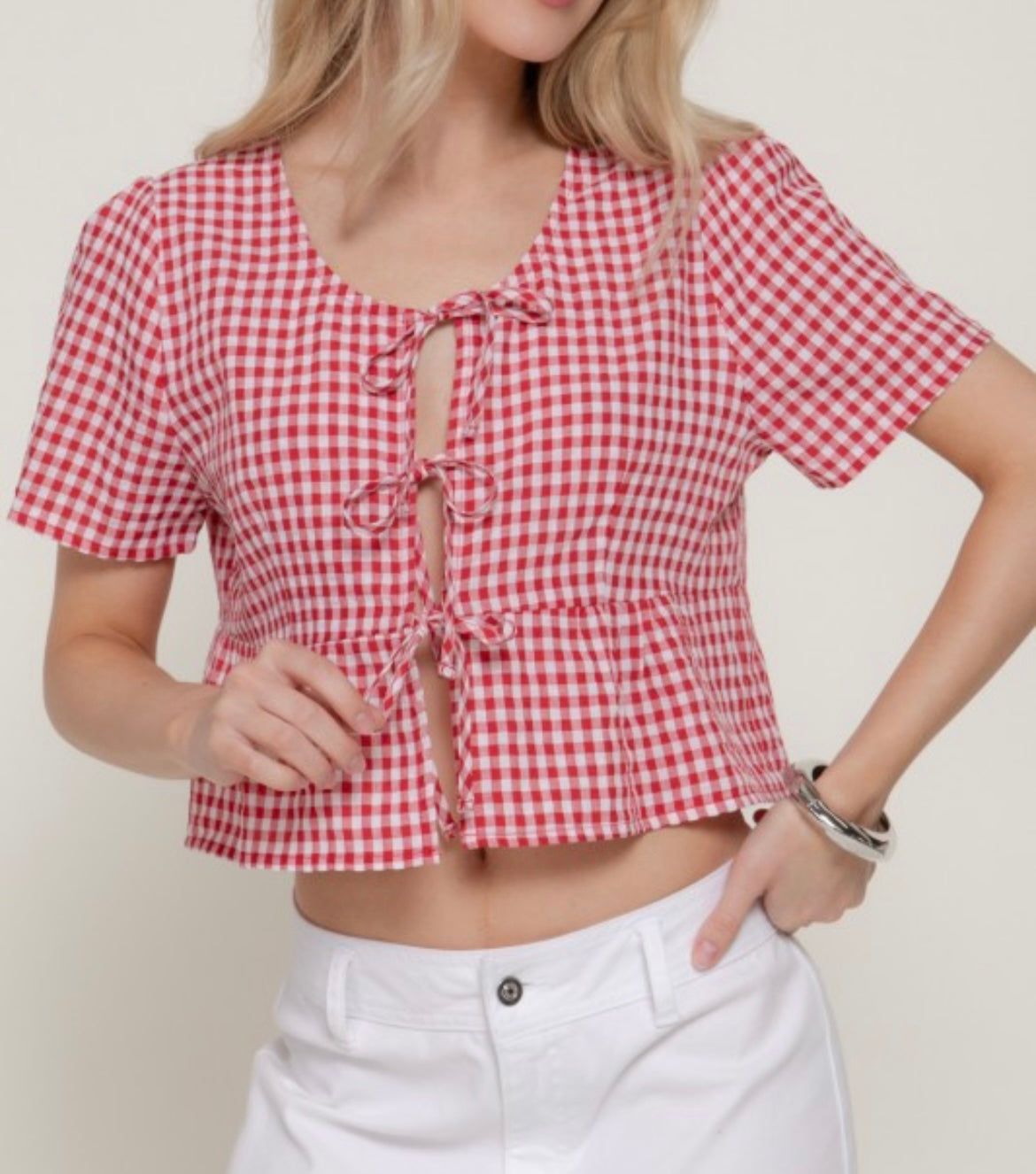 Red Gingham Top