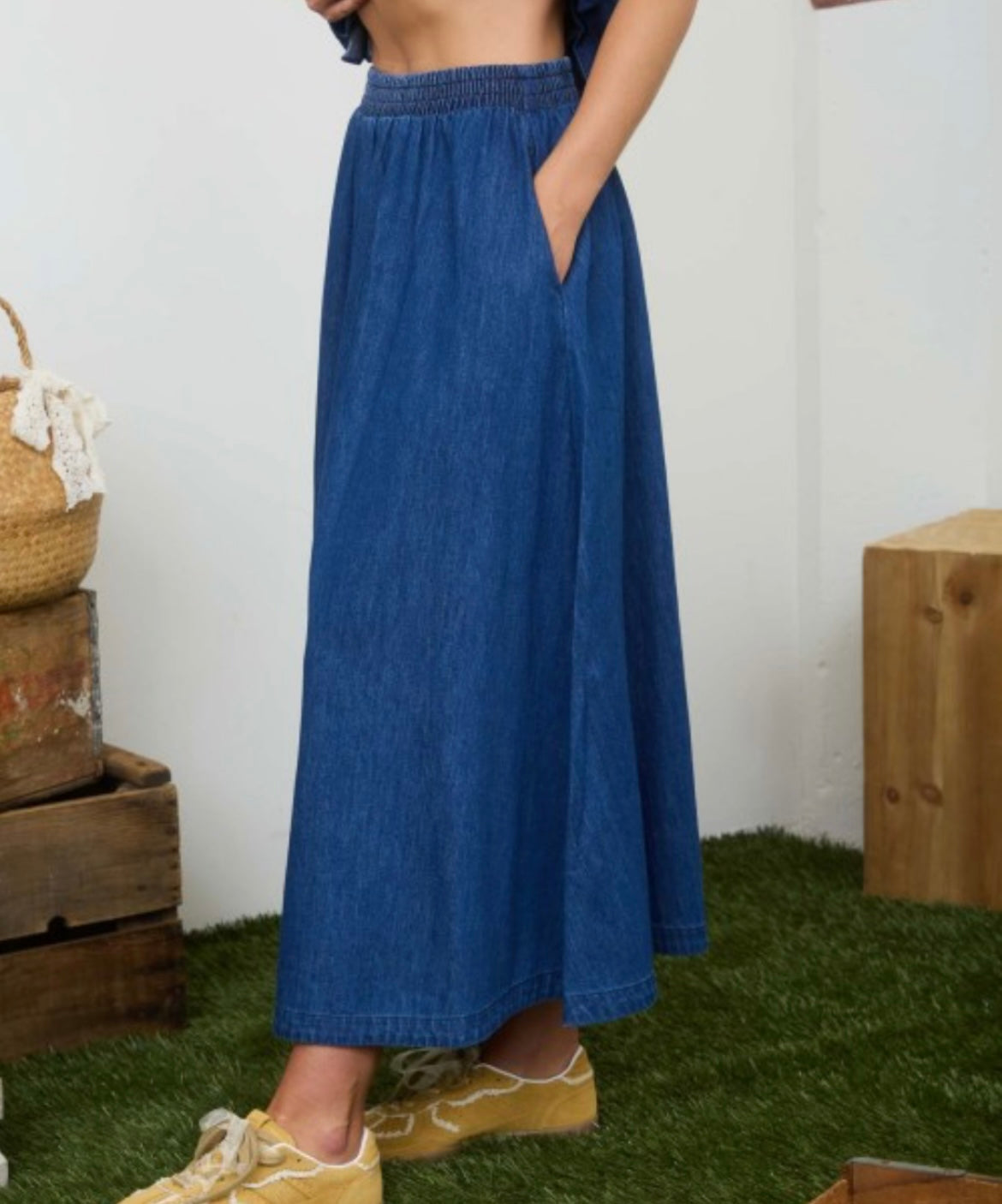 Denim Maxi Skirt