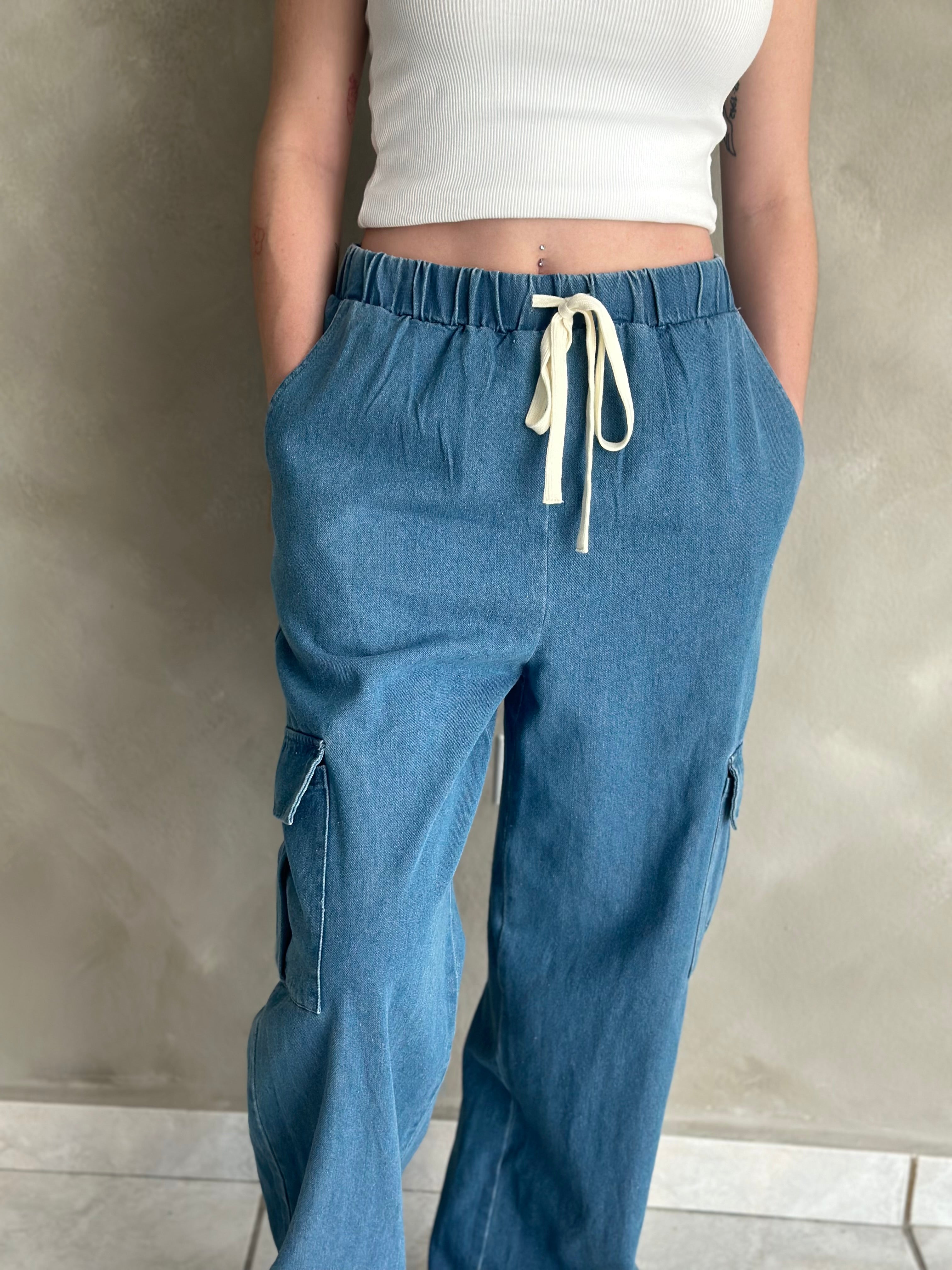 DENIM CARGO PANT