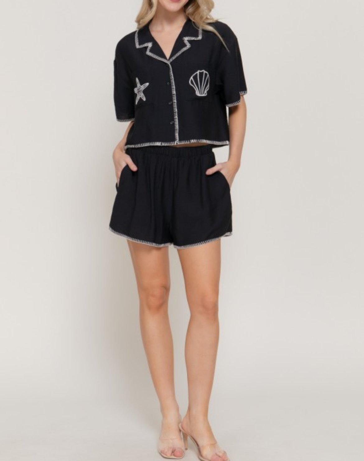 Black Top and Short Set