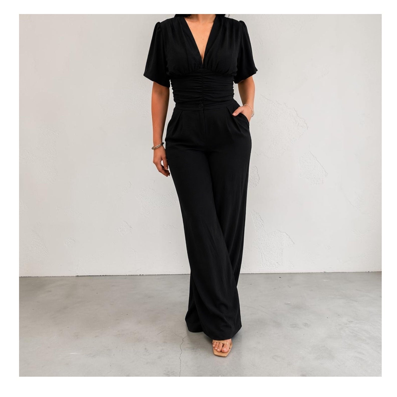 Black Top and Pant Set