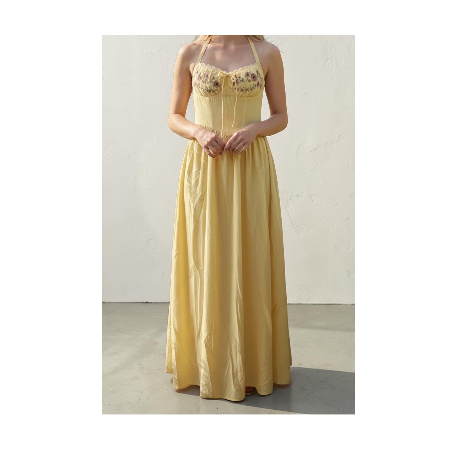 Halter Butter Yellow Dress