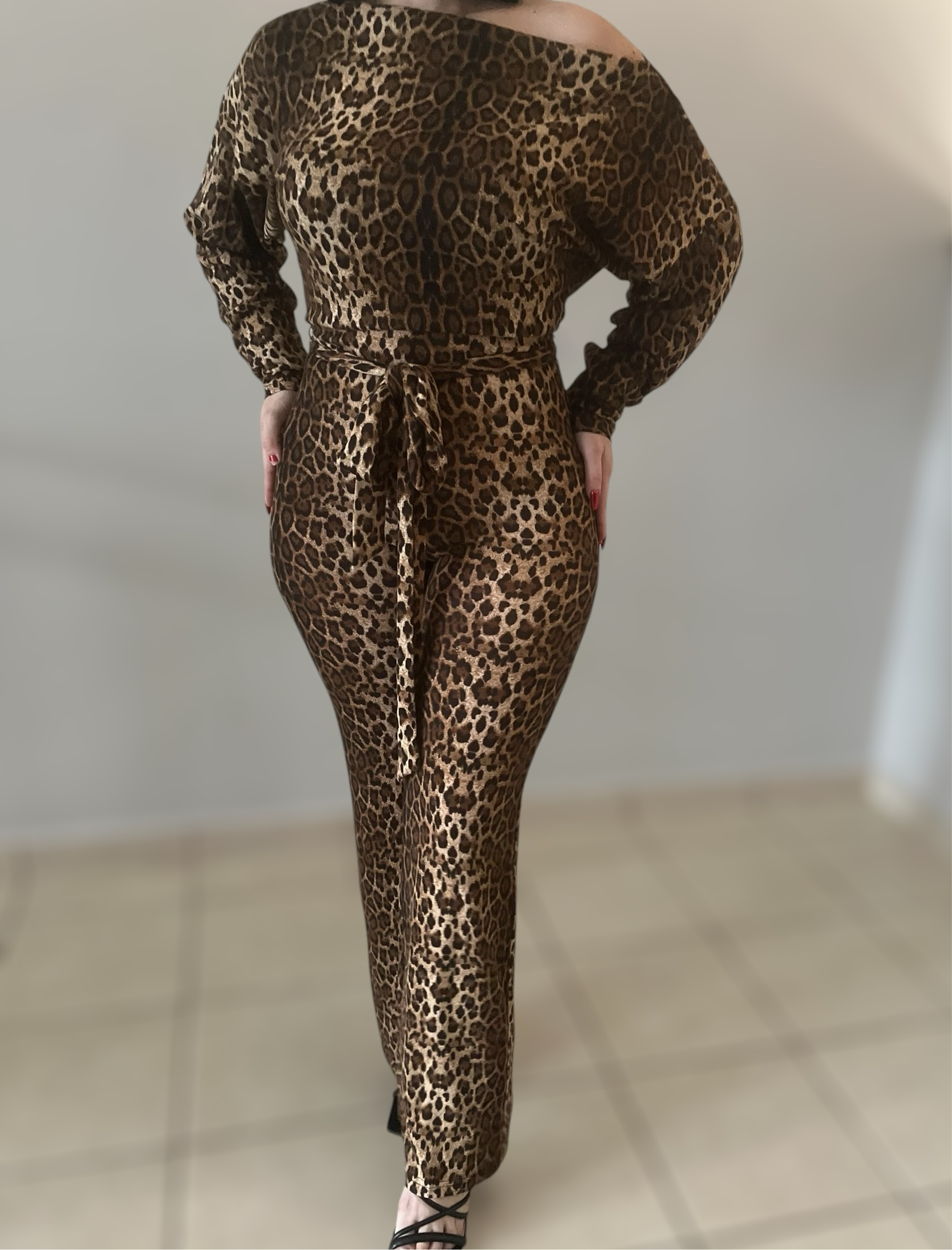 Off Shoulder Knit Jumpsuit