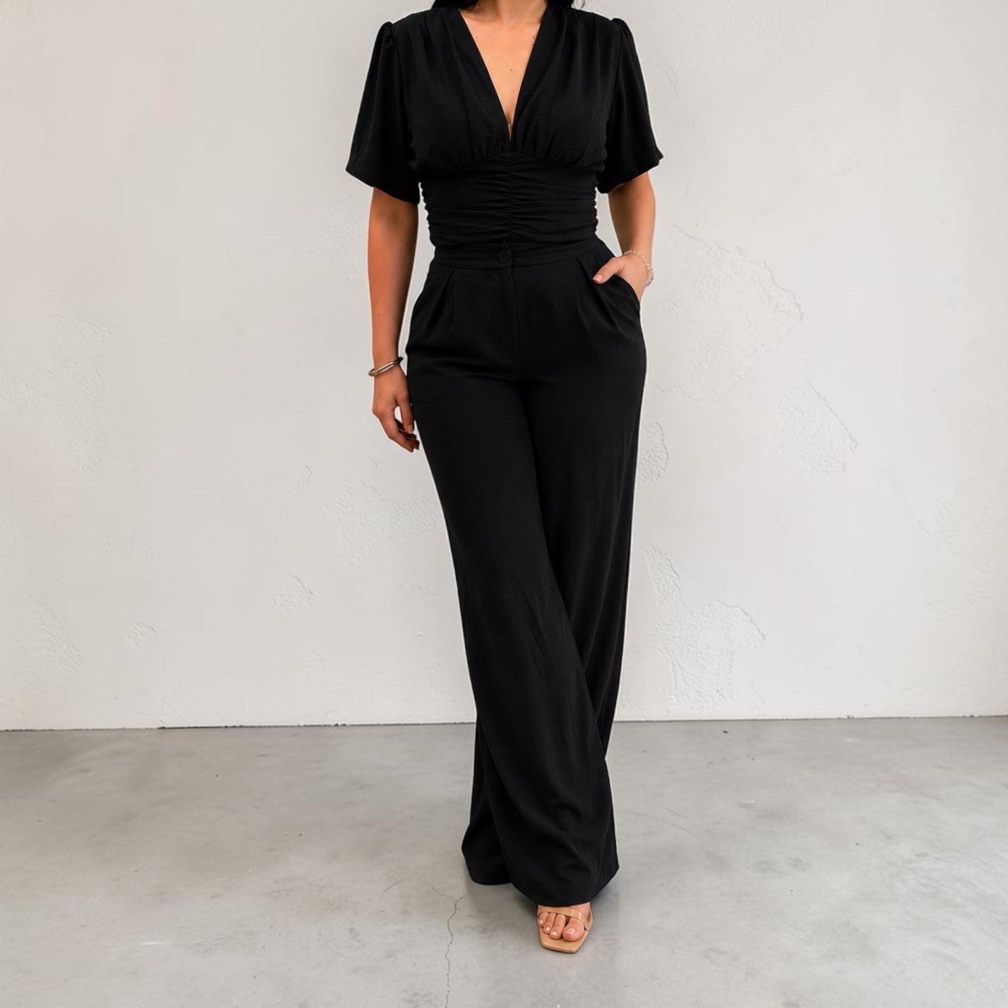 Black Top and Pant Set
