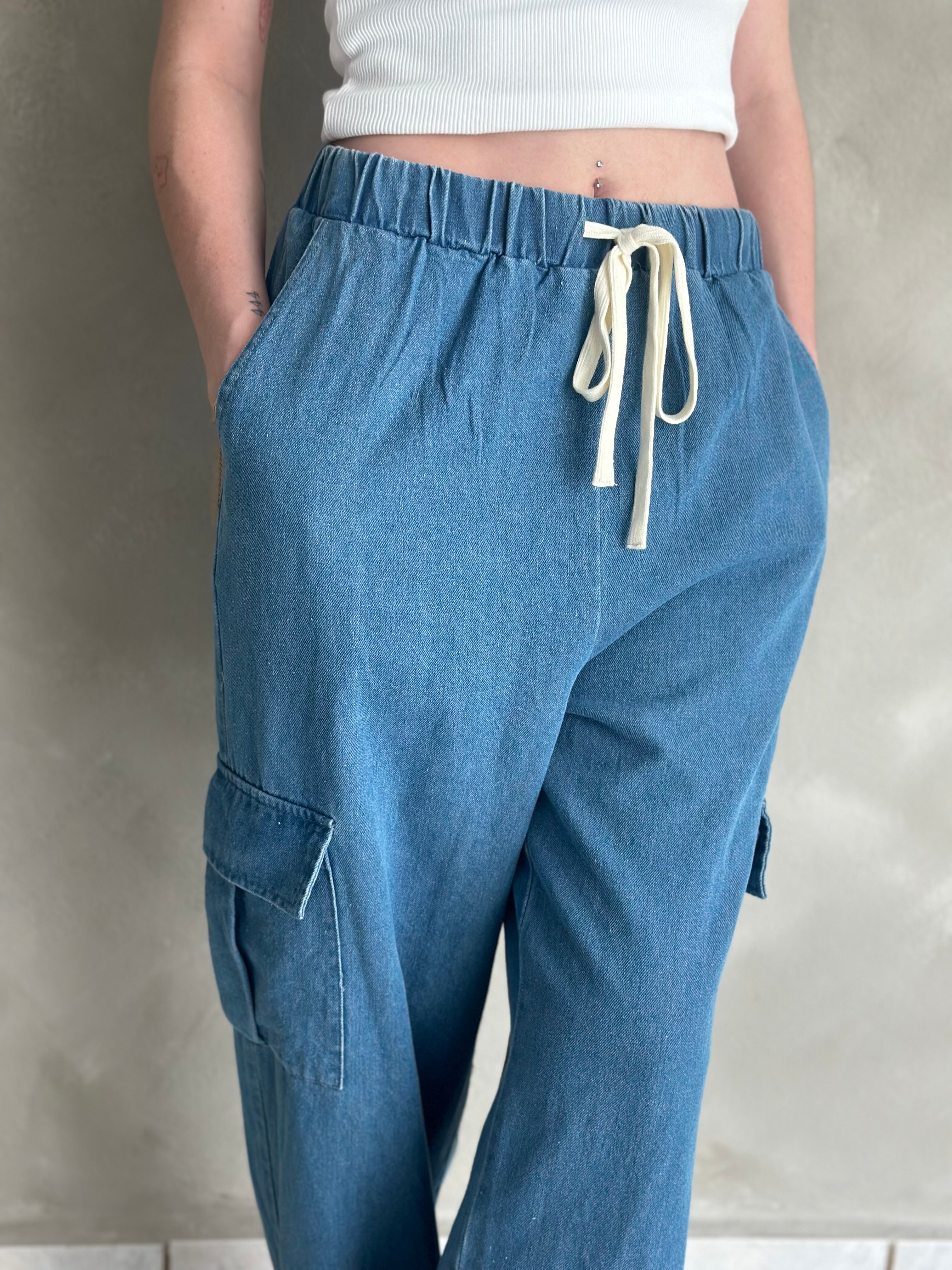 DENIM CARGO PANT