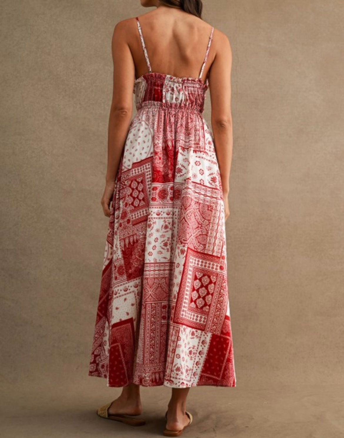Red Patchwork Dress