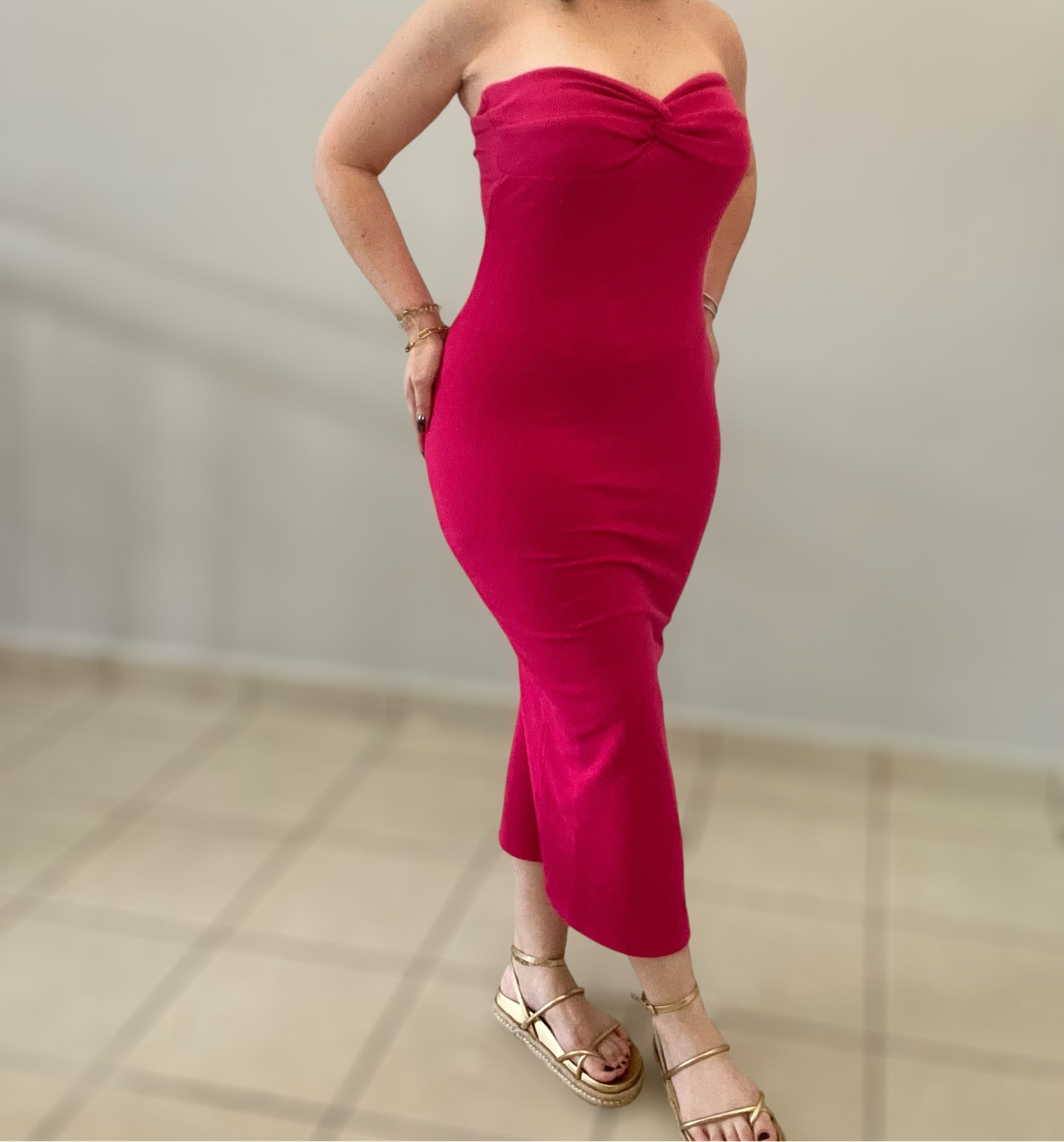 Fucshia Midi Dress