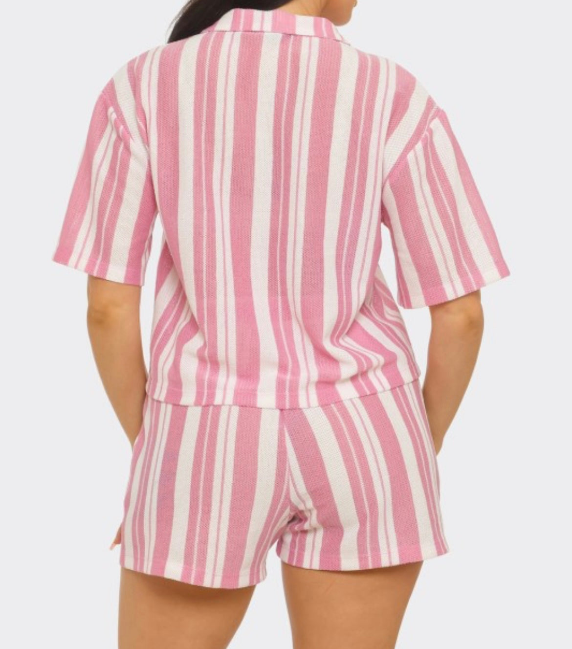 Pink Stripe Top and Short Set