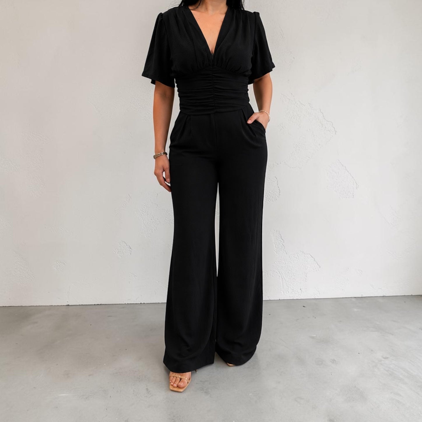 Black Top and Pant Set