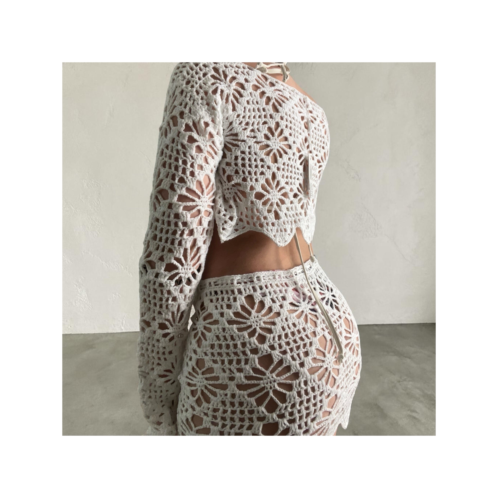 Crochet Top and Skirt Set