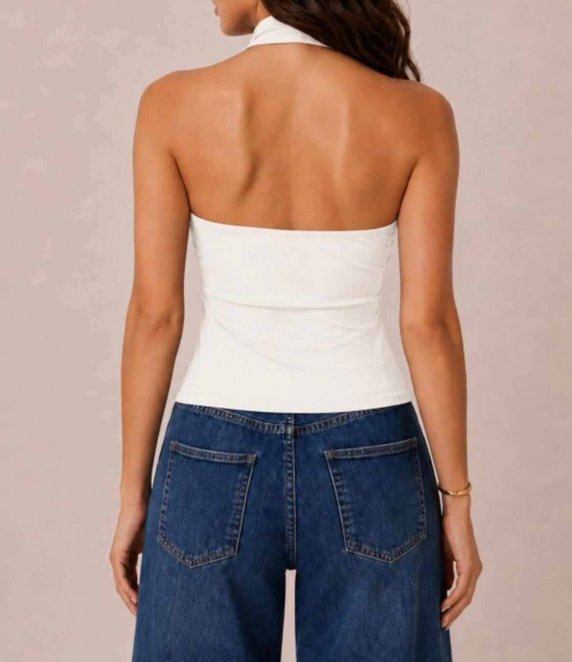 Shell White Halter Top