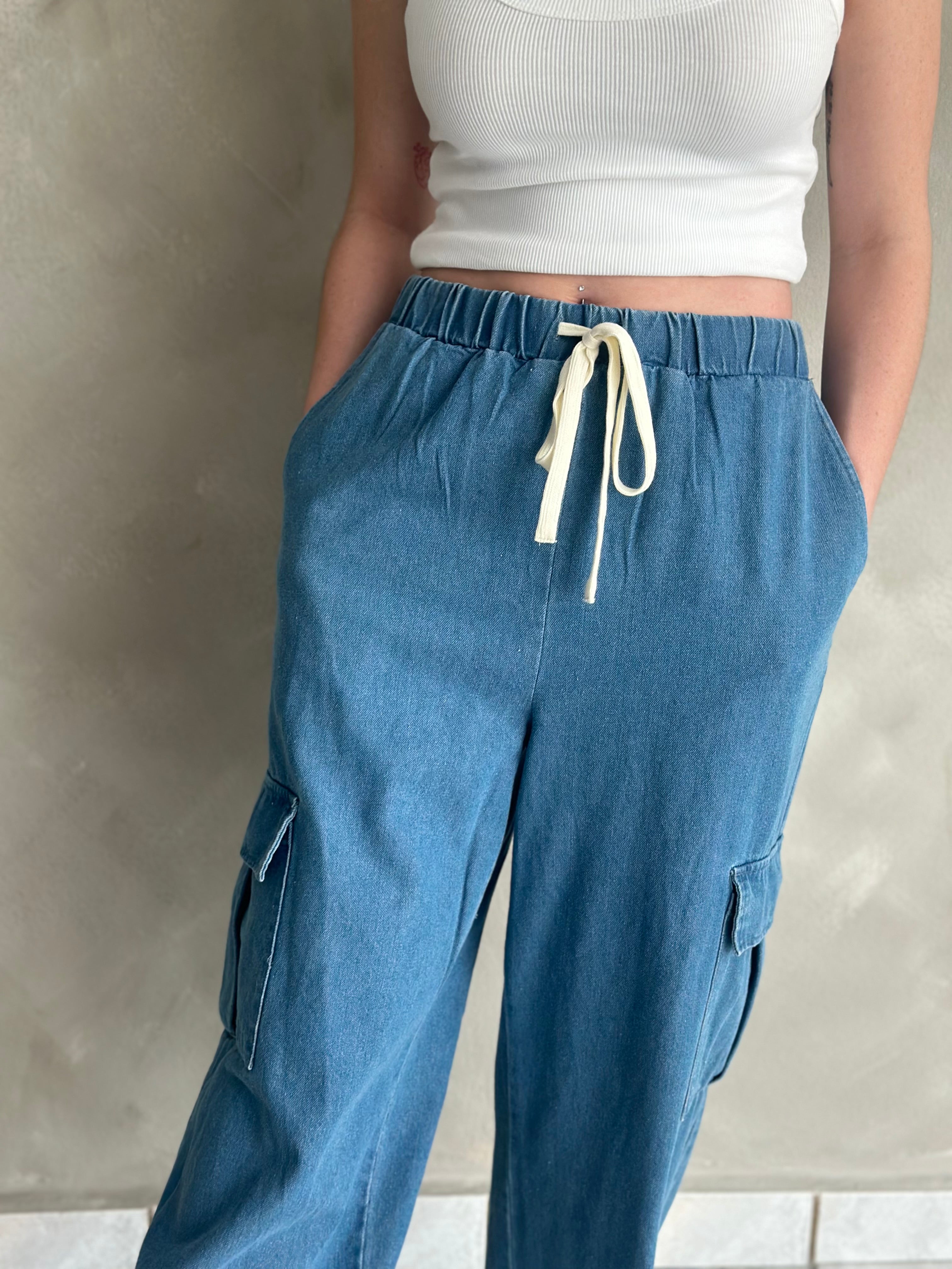 DENIM CARGO PANT