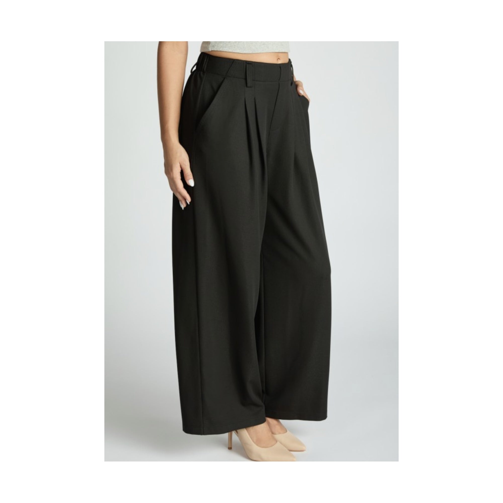 Black Wide Leg Trouser