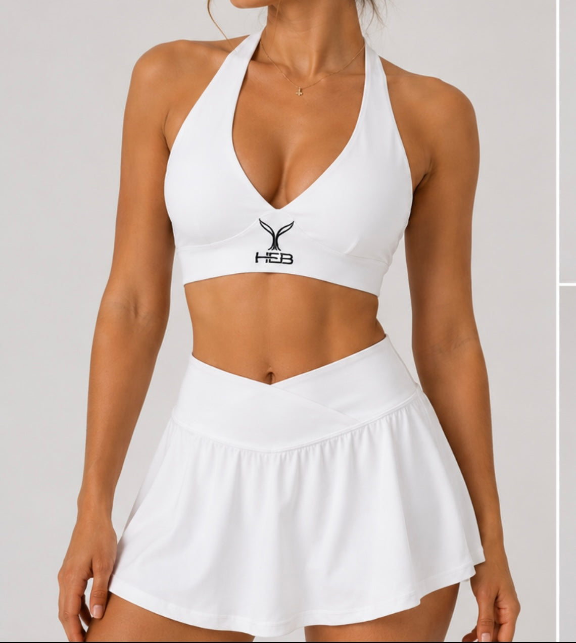 HEB White Halter Bra