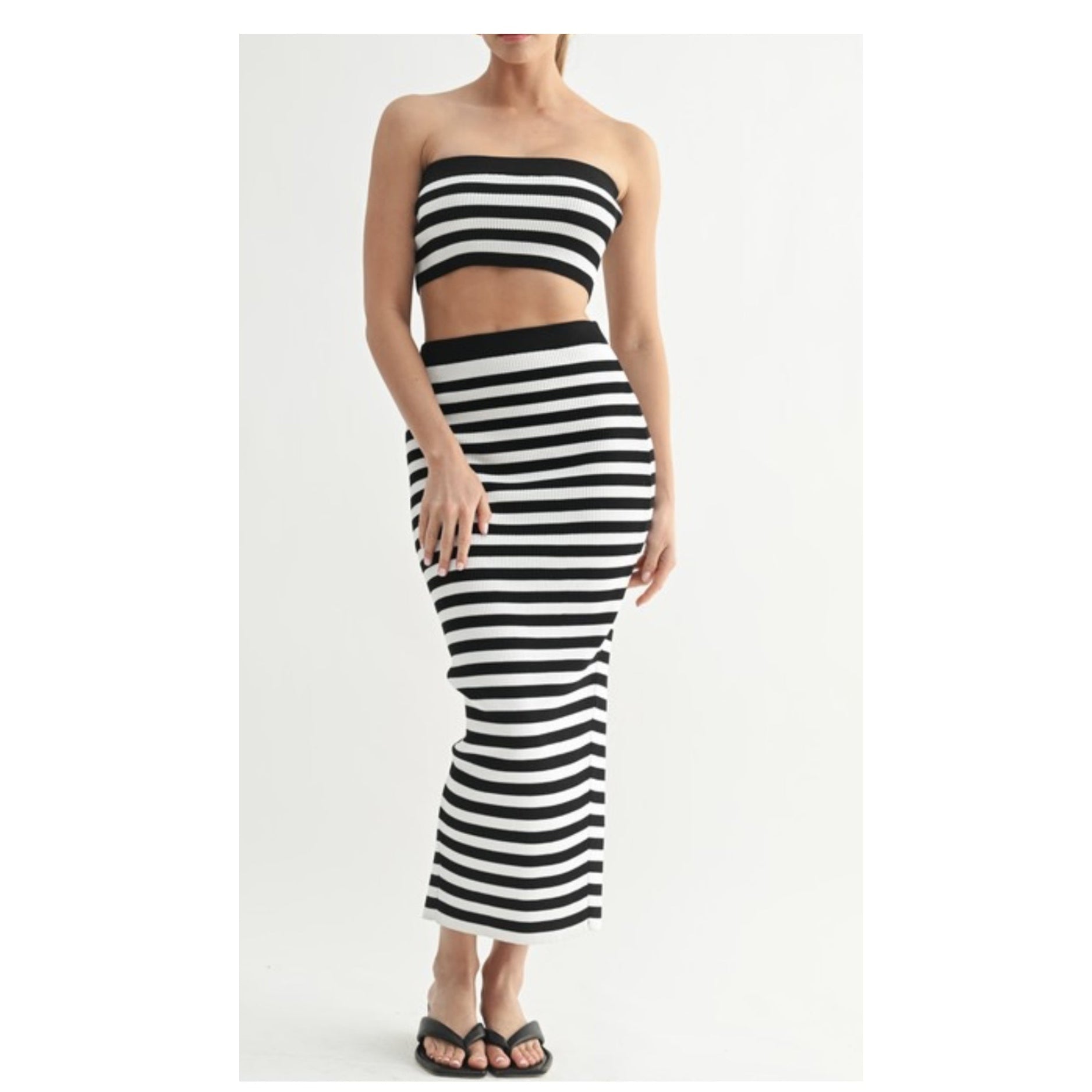 Black and White Skirt Set