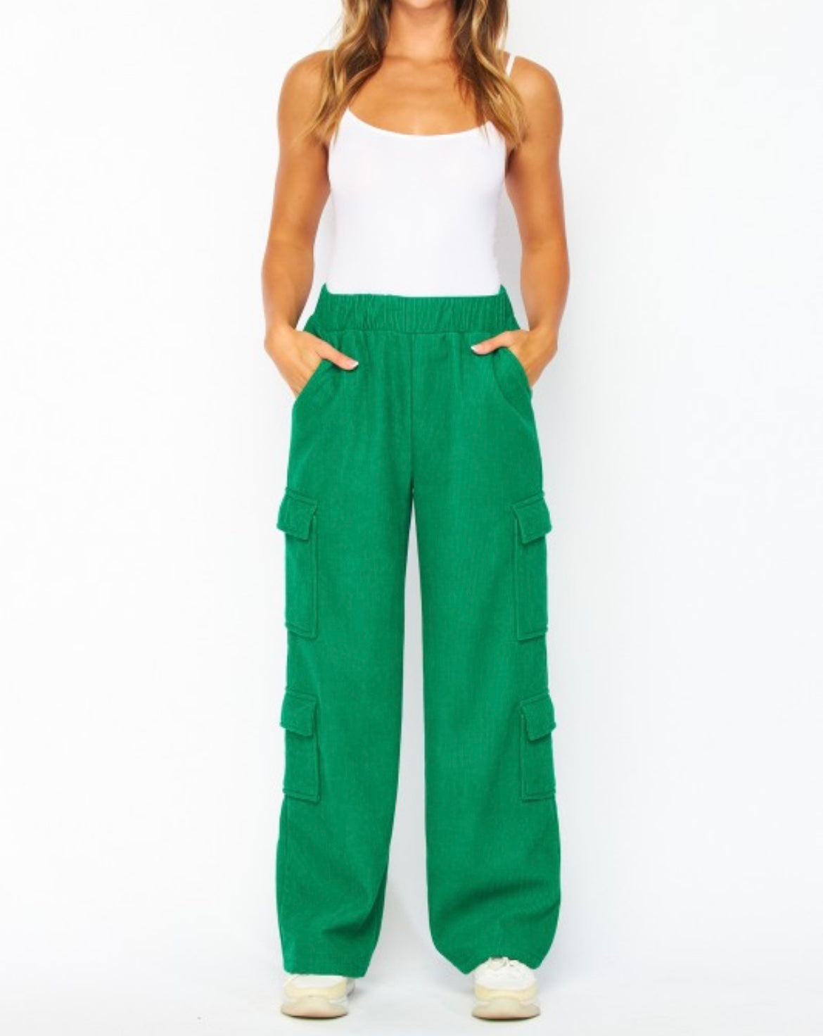 Green Corduroy Cargo Pant