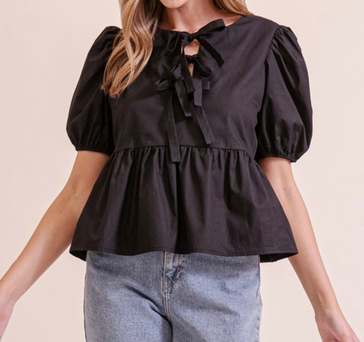 Black Ribbon Top