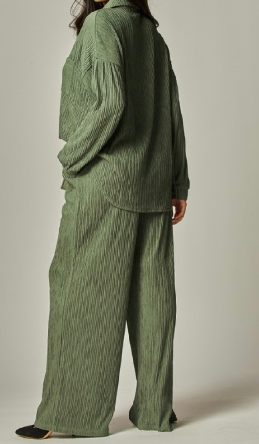 Forest Green Plisse Set