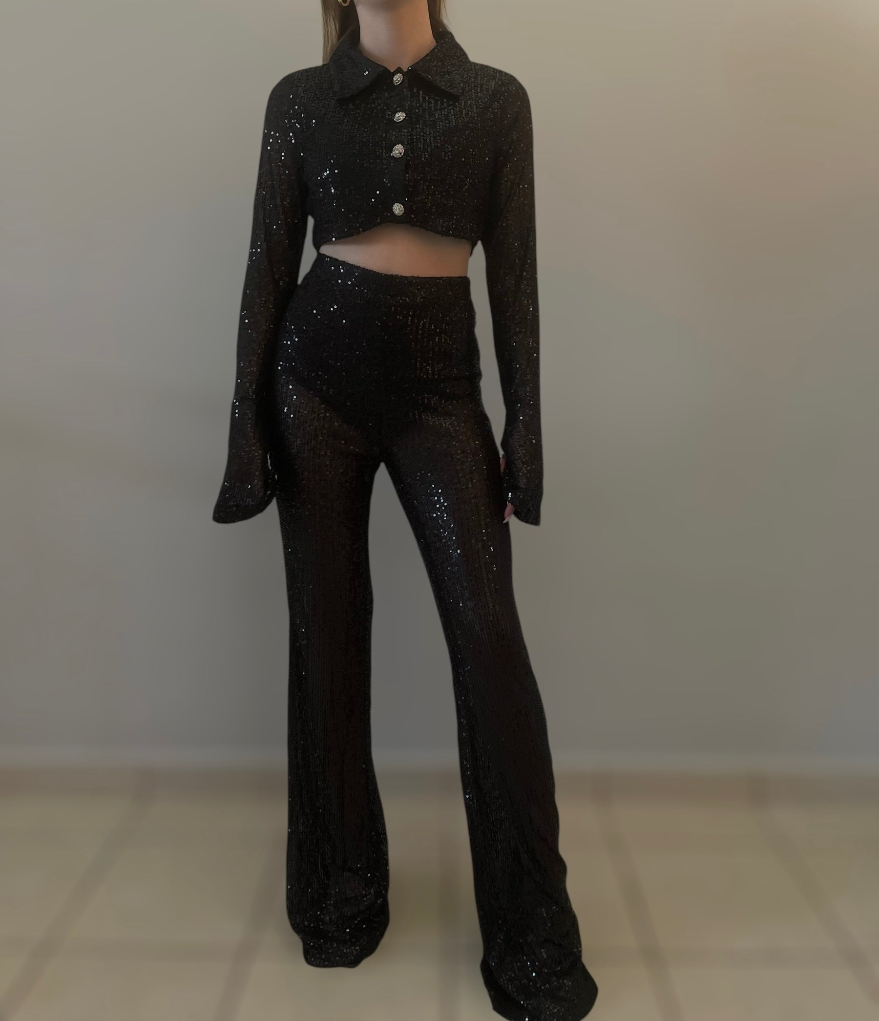 Black Sequin Set
