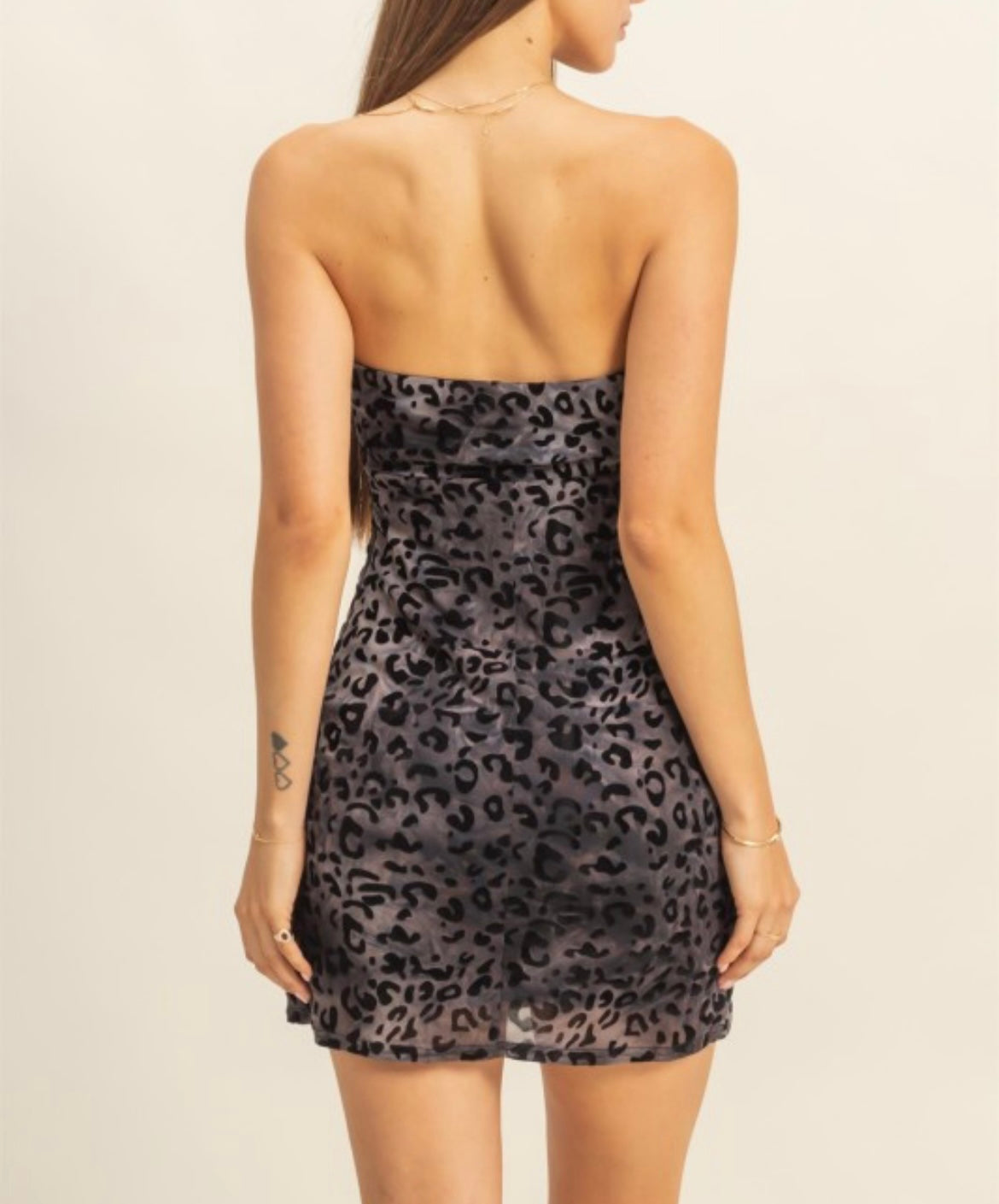 Black Leopard Mini Dress