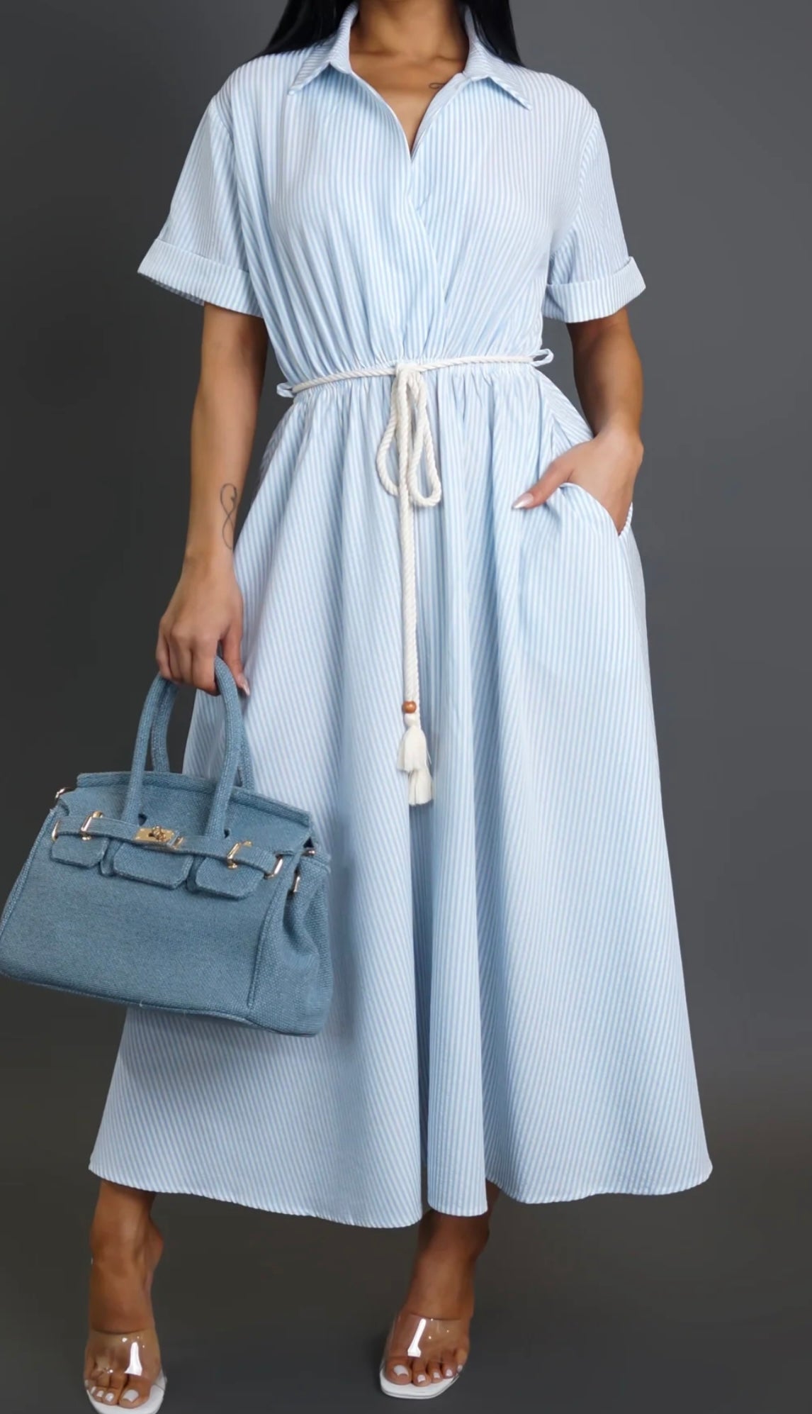 Blue Striped Dress