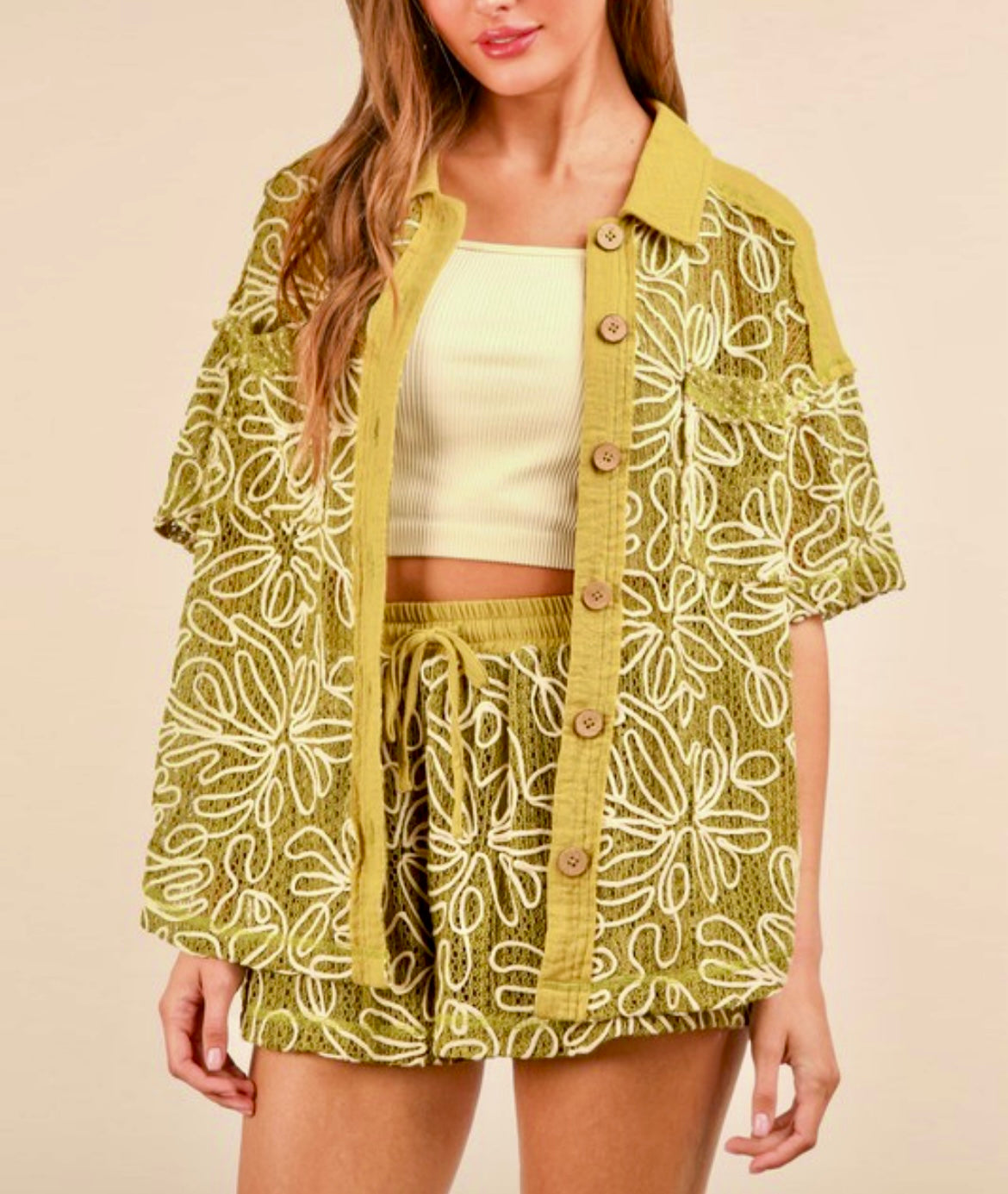 Avocado Top and Short Set