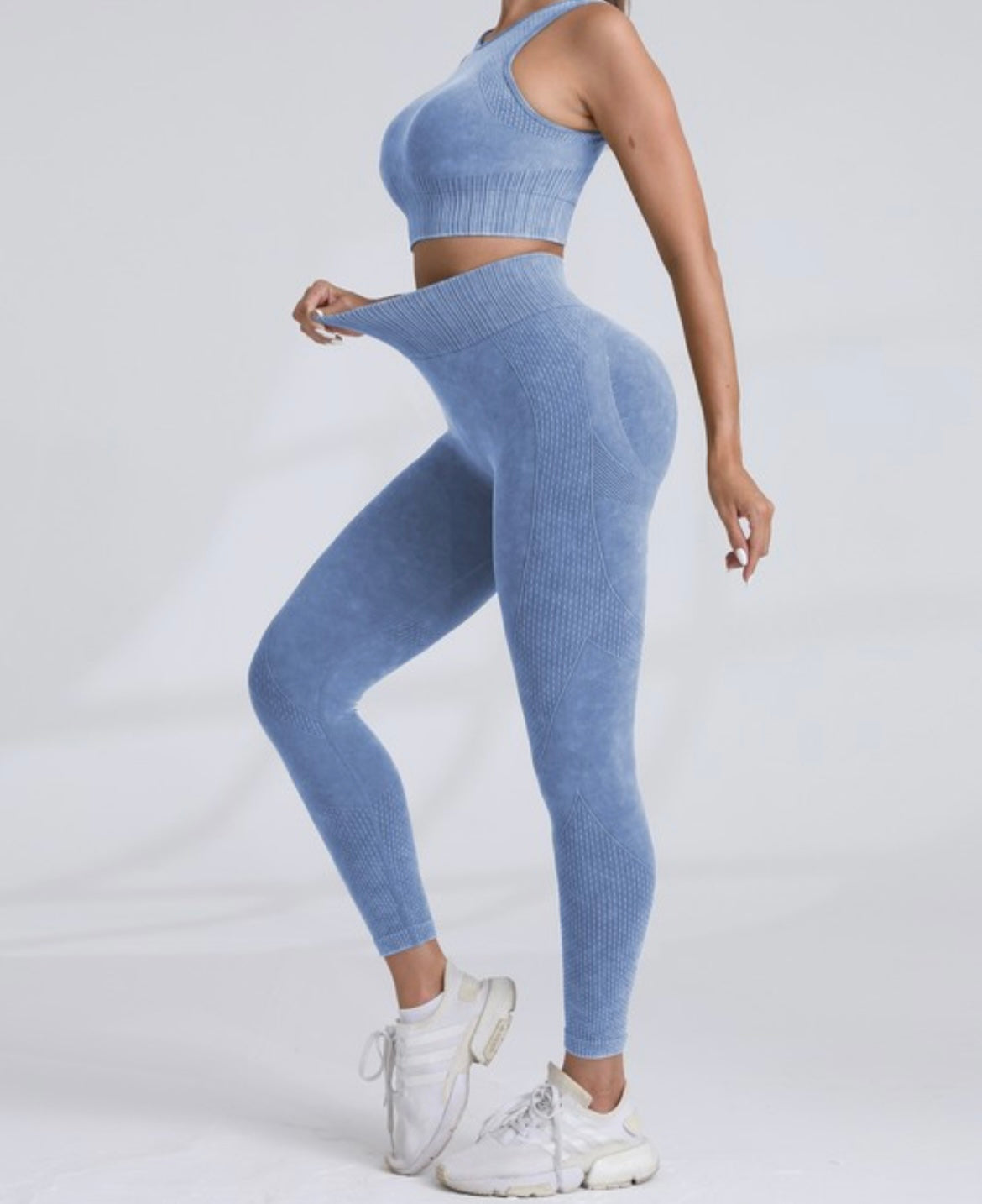 Active Washed Blue Pant Set