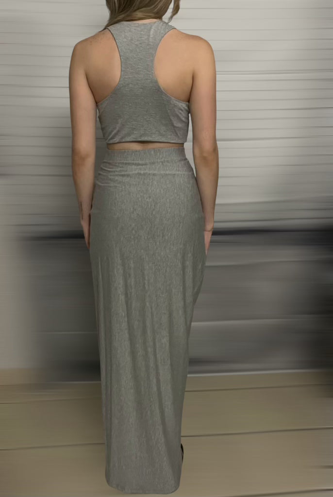 GRAY SKIRT SET