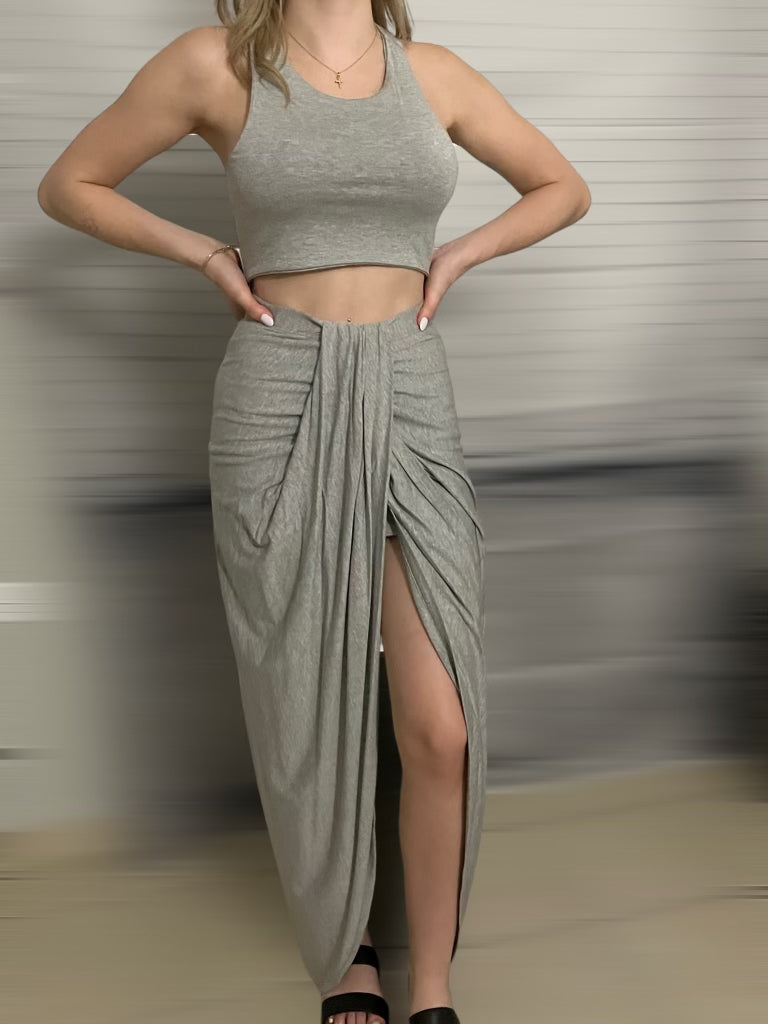 GRAY SKIRT SET