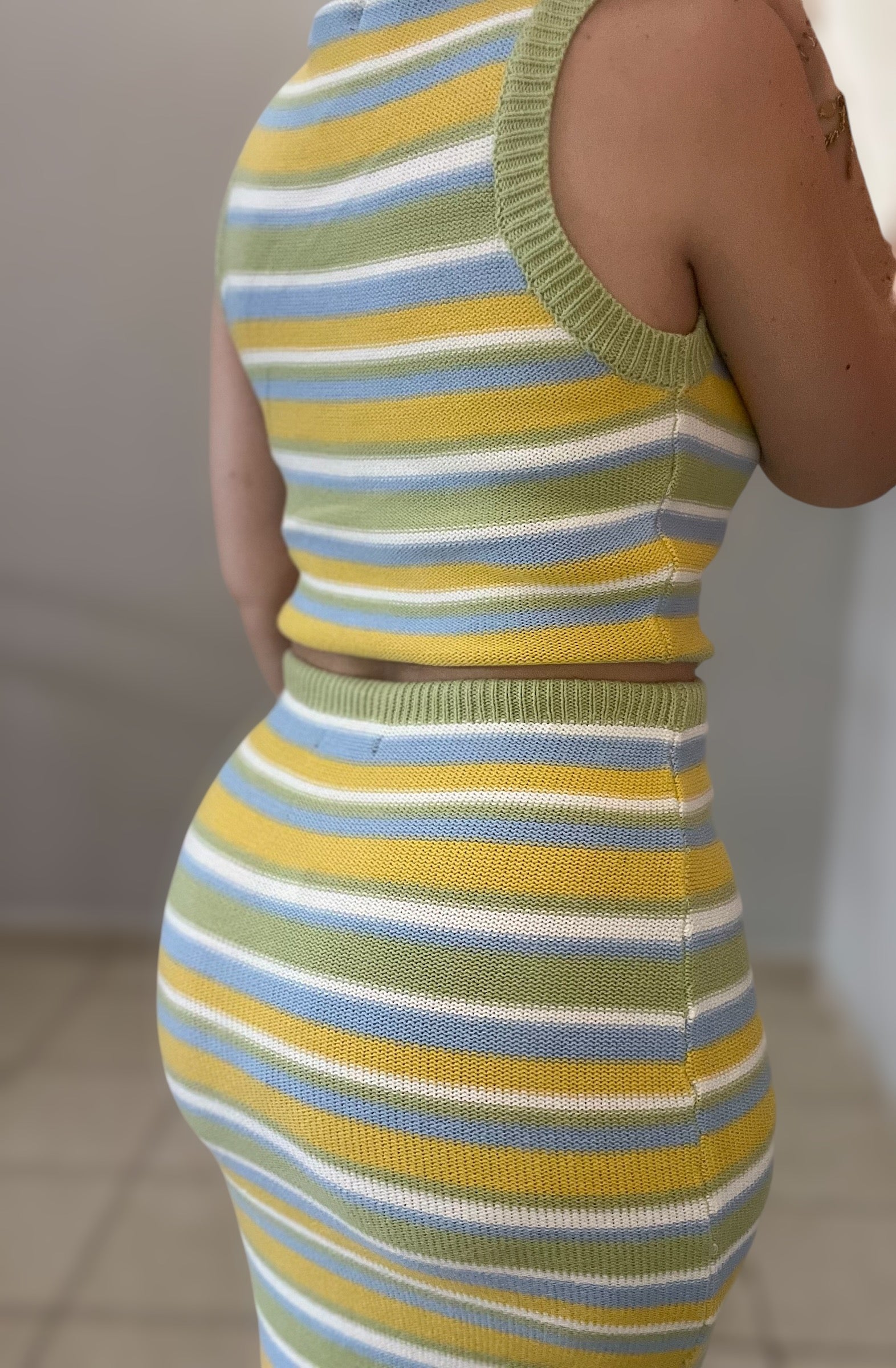 Knit Top and Midi Skirt Set