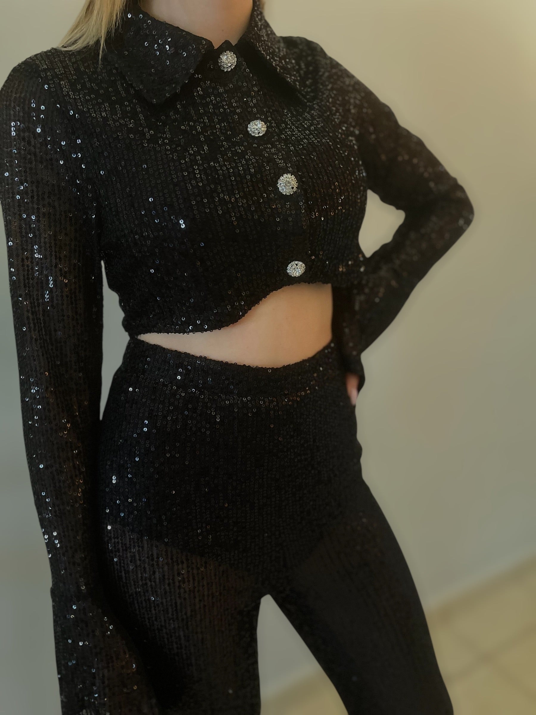 Black Sequin Set