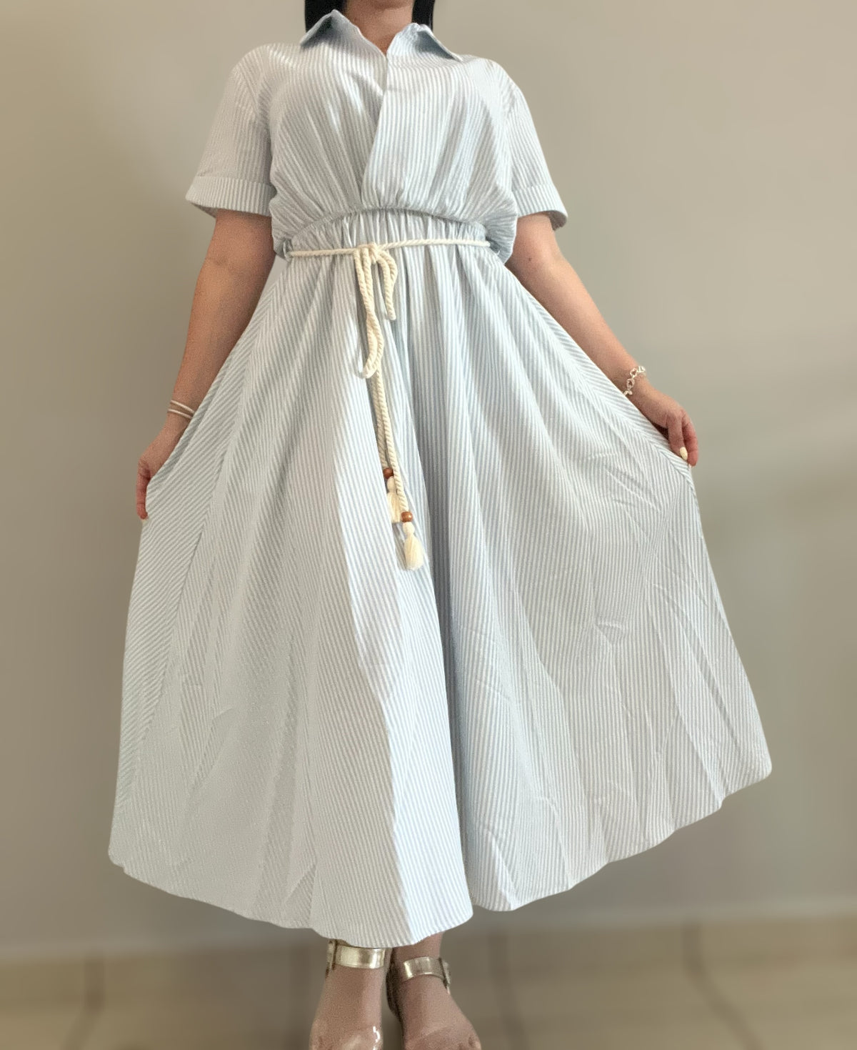 Blue Striped Dress – Happily Ever Belle