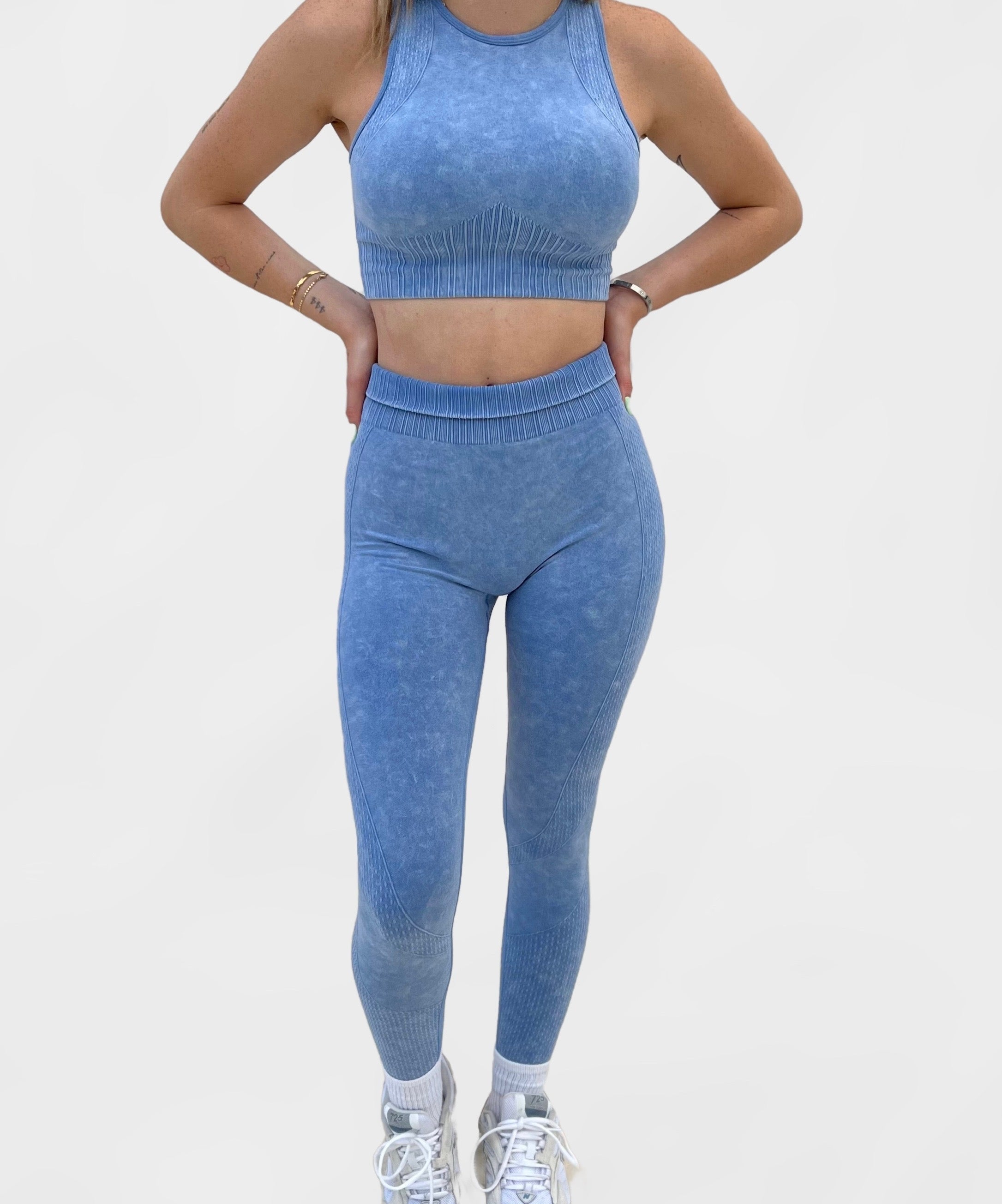 Active Washed Blue Pant Set